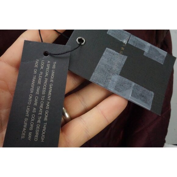 John Varvatos Sheepskin Leather Dark Blue Bomber Zip Jacket Sz M Brand New - Picture 6 of 7